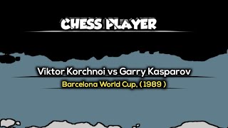 Viktor Korchnoi vs Garry Kasparov  Barcelona World Cup  1989 [upl. by Ulrika144]