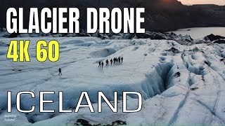 Iceland Glacier Drone 4K 60 fps Disappearing Solheimajökull Glacier retreated by 977 m in 15 yrs [upl. by Aleunam753]