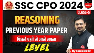 SSC CPO 2024  SSC CPO Previous Year Paper  Reasoning Class 5  SSC CPO Reasoning by Saurabh Sir [upl. by Len121]