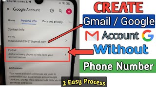 How to Create Gmail Account Without Phone Number 2024 [upl. by Kreiker]