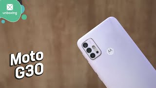 Motorola Moto G30  Unboxing en español [upl. by Adnovay]