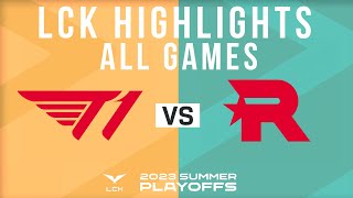 T1 vs KT Highlights ALL GAMES  LCK Summer Playoffs 2023  T1 vs KT Rolster [upl. by Asylla]