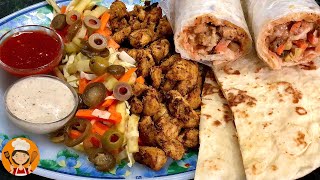 Chicken Shawarma  Shawarma Platter Recipe with coal smoke flavour  Creamy Chicken Shawarma recipe [upl. by Hgieleak916]