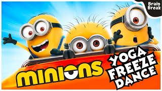 Minions Yoga Freeze Dance  The Rise of Gru  Brain Break  Just Dance [upl. by Kira]