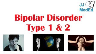 Bipolar Disorder Type 1 vs Type 2  Risk Factors Symptoms Diagnosis Treatment [upl. by Esilenna]