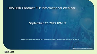 HHS SBIR Contracts Solicitation PHS20241 Webinar [upl. by Enorahs]