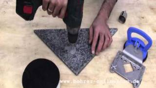 HowTo Bohren mit Diamantbohrkrone in Granit wwwbohreronlineshopde [upl. by Eulau]