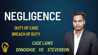 Negligence in tort law  Donoghue v Stevenson  Case laws [upl. by Aihsekel]