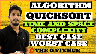 Quicksort Time and Space Complexity  Quicksort Analysis  Best Case  Worst Case  GATECSE  DAA [upl. by Seuqirdor]