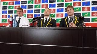 Ruan Dreyer Francois Hougaard and Jaco Kriel after Boks 30 whitewash of France [upl. by Naldo]