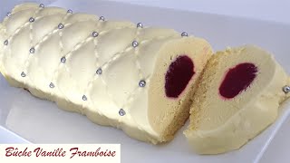 BÛCHE VANILLE FRAMBOISE  ASTUCE MOULE INSERT FAIT SOITMÊME [upl. by Lidaa]