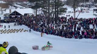 Winterfest Cardboard Sled Races 12922 Kids heat 3 [upl. by Teuton911]