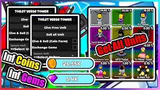 🚽OP Toilet Verse Tower Defense Script  Get All Units  Inf Coins  Gems [upl. by Ragan]