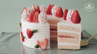 딸기 핑크벨벳 케이크 만들기  Strawberry Pink Velvet Cake Recipe  Cooking tree [upl. by Reece]