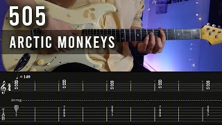 Arctic Monkeys505 Guitar tabstutoriallesson [upl. by Enneyehs]