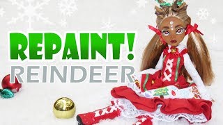 Repaint Christmas Lolita Reindeer Yuliya Custom Doll OOAK [upl. by Kcirdde309]