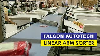 Linear Sorter  Linear Side Arm Sorter by Falcon Autotech [upl. by Kerianne]