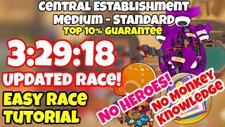 UPDATED Central Establishment  Bloons TD 6 BTD6 Easy Race Tutorial No MK Mobile Friendly [upl. by Tterrag]