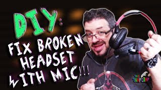 DIY HOW TO FIX A BROKEN HEADPHONES OR GAMING HEADSET WITH MIC [upl. by Sholley]