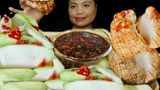 Sour Green Mango Santol with Spicy sauce Mukbang [upl. by Yardna]