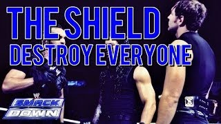 WWE The Shield destroy SMACKDOWN  26042014 [upl. by Ierbua]