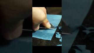 Daily routine  Skiving Leather ASMR handmadeleatherwallet leather diy leathercraft [upl. by Nikita]