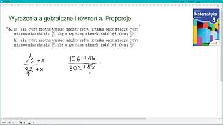 zad 8 str 59 PROPORCJE Matematyka z plusem 8 [upl. by Elehcim245]