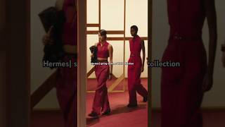 Hermes springsummer 2025 collectionshow fashion collection model shorts catwalk video red [upl. by Annoiek]