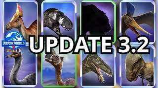 JURASSIC WORLD ALIVE 32 UPDATE Everything You Need to Know 1st Analysis by IDGT amp Practicekat [upl. by Eedissac]