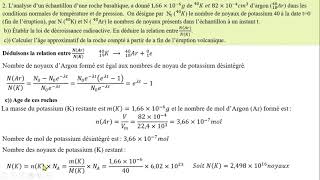 Radioactivité Datation par le noyau de potassium 40 et le noyau dargent 40  Problème corrigé [upl. by Tara]