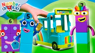 Numberblock Sevens Rainbow Bus Ride  Toy Play amp Count  Numberblocks [upl. by Jethro574]