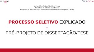 Processo Seletivo Explicado 04 Como Fazer seu Préprojeto de Dissertação ou Tese [upl. by Tebor]