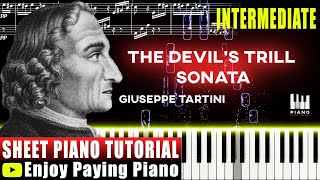 Giuseppe Tartini  The Devils Trill Piano tutorial with Sheet Music [upl. by Oicelem]