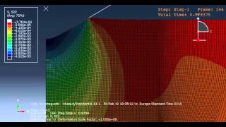 static rockwell indentation test simulation via ABAQUS stress 22 contour animation [upl. by Tharp]