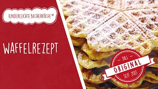 Waffelrezept  einfach Waffeln backen mit Kinderleichte Becherküche [upl. by Nodlehs]