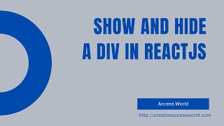 Show and hide div on button click react js [upl. by Staw]