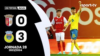 Resumo Braga 03 Arouca  Liga Portugal Betclic  sport tv [upl. by Hertberg694]