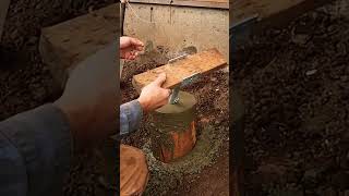 Setting a deck post base in concrete construction diy slump [upl. by Lory]