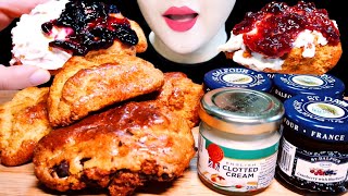 ASMR SCONES 스콘  샹달프 잼 클로티드 크림 EATING SOUNDS MUKBANG  NO TALKING [upl. by Sutelc]