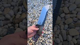 1095 carbon steel with stabilized burl and resin handle customknifemaker custom bladesmith usa [upl. by Rokach]