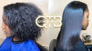 QTHEBRAIDER HOW TO Silk Press Start to Finish Very Detailed [upl. by Ilaw404]