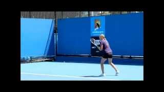 Azarenka smashing backhands in warmup prior to 2013 Australian Open Semi Final [upl. by Ase476]