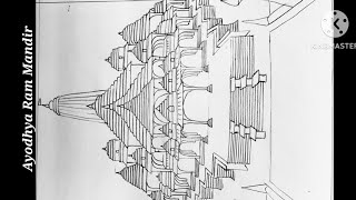 Ayodhya Ram Mandir 🙏 drawing part 1 How to draw an outline sketch of Ayodhya Ram Mandir [upl. by Aneda]