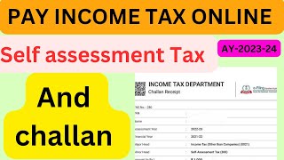 How to pay income tax challan online Online income tax payment kaise karen AY202324 ePay Tax [upl. by Diann]