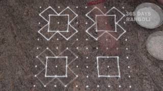 easy rangoli design simple chukki rangoli with 10 dots [upl. by Arriaes]