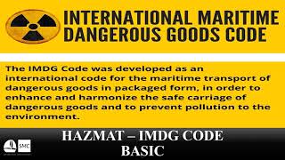 Hazmat – IMDG Code Basic [upl. by Rubie647]