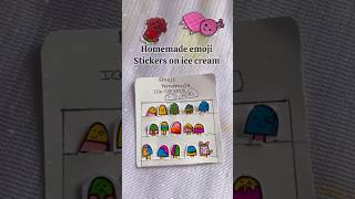 Handmade emoji stickers in icecream 🍦 sticker shorts short satisfying kidsviralvideo [upl. by Terbecki]