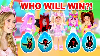 Which FRIEND Will WIN The LEGENDARY PET CHALLENGE In Adopt Me Roblox [upl. by Amian]