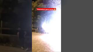 Firecrackers gone wrong firecrackers funnyvideo fireworks diwali trendingshorts [upl. by Langan]