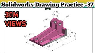 Drawing in Solidworks class  37  Solidworks Drawing for Beginners  Solidworks [upl. by Enilrad420]